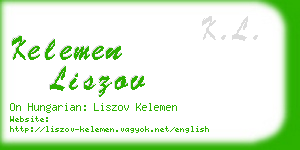 kelemen liszov business card